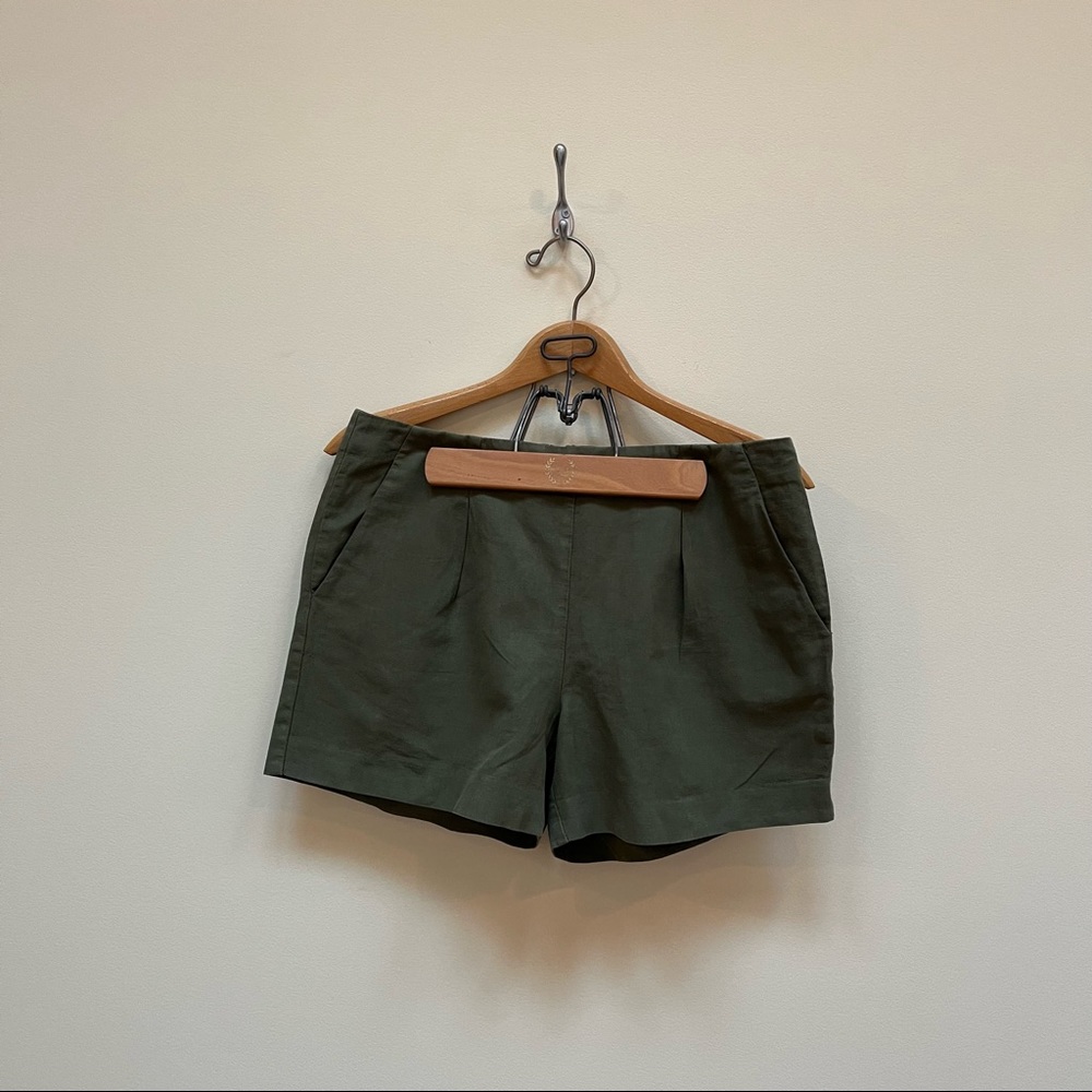 MADEWELL | Olive Green Linen Blend Shorts